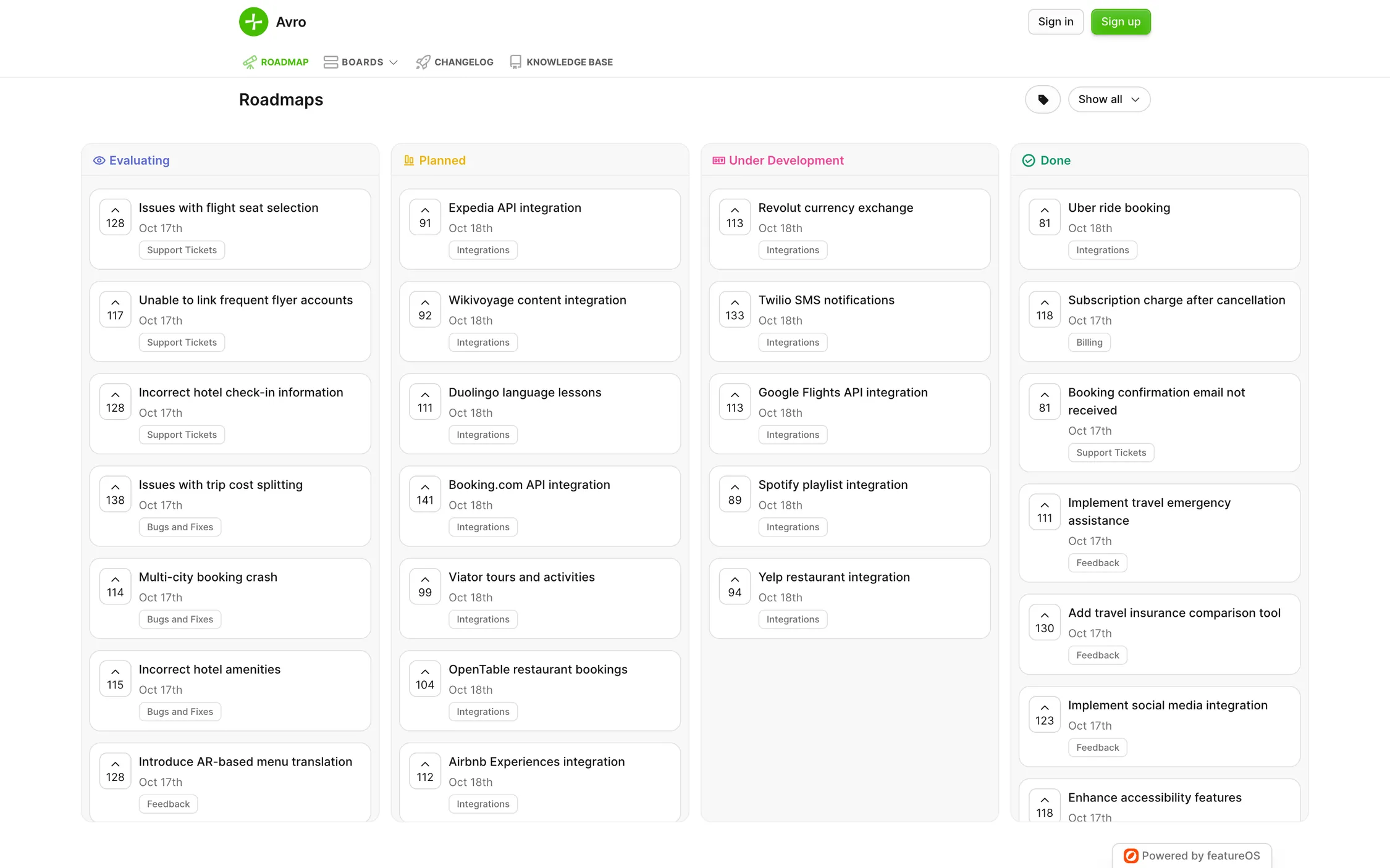 collecting feedback and showcasing product roadmap