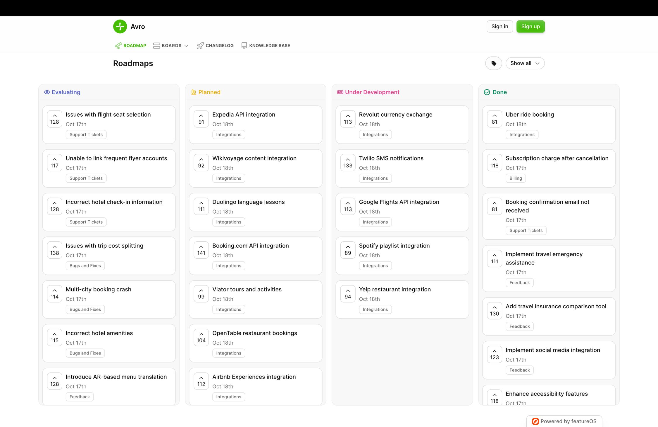 collecting feedback and showcasing product roadmap